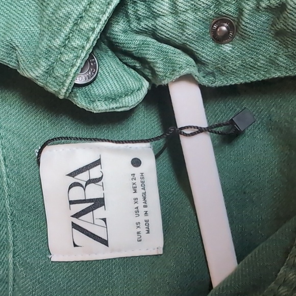 Zara Oversized Washed Green Denim Shacket for Women. NWOT!! - Picture 6 of 10